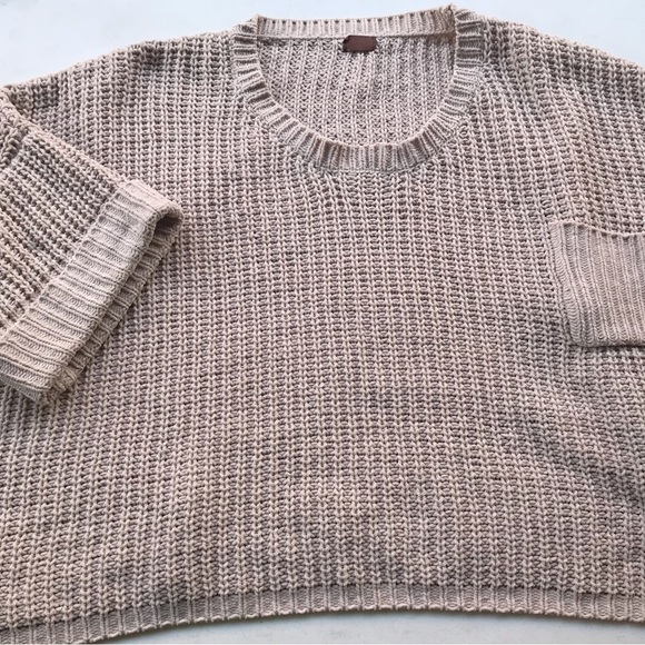 POL | Oversized Beige Chunky Knit Sweater Size L - Picture 9 of 16